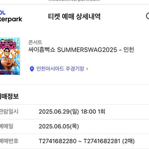 2025싸이흠뻑쇼 인천 지정석