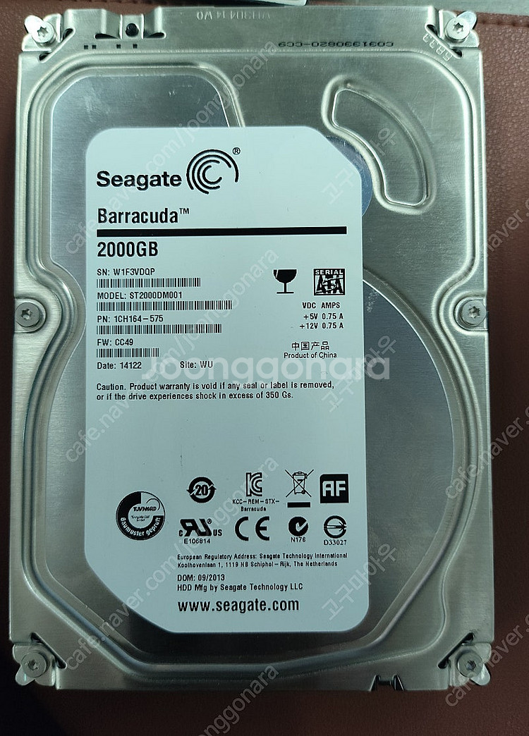 Seagate BarraCuda 7200/64M (ST2000DM001 2TB) 팝니다.--0