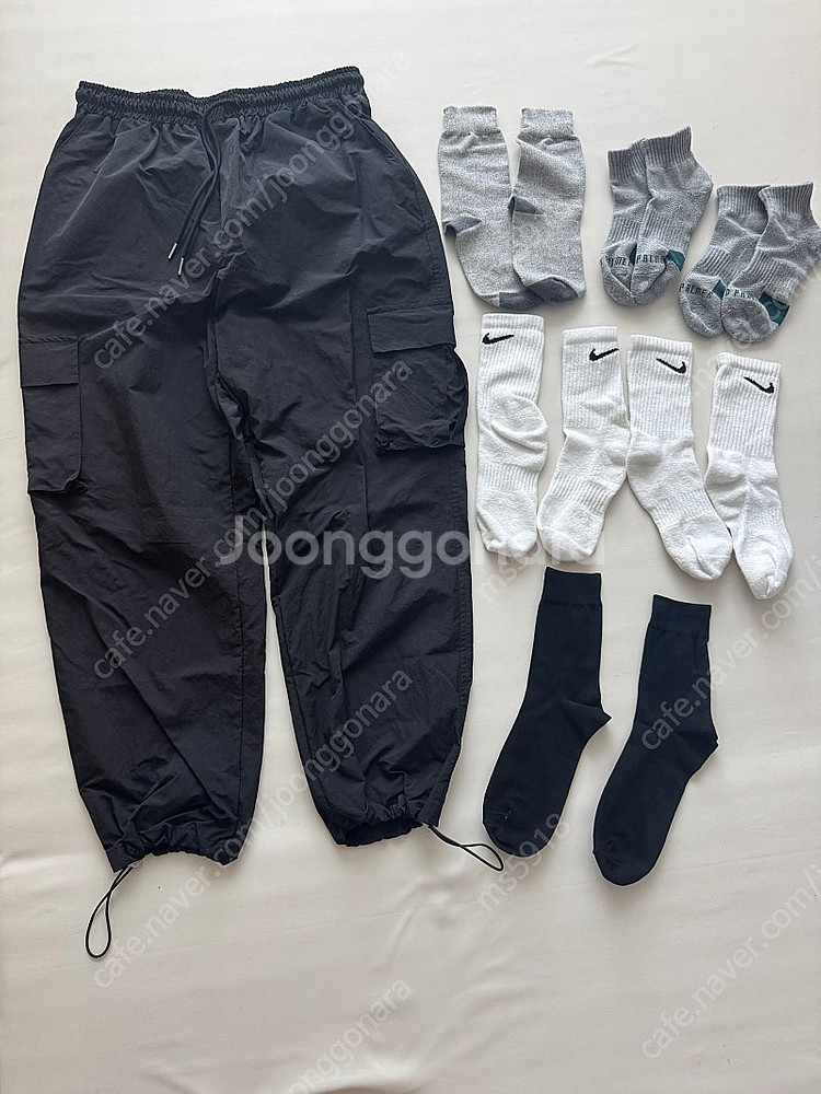 남성 밴딩 프리사이즈 카고조거팬츠, 나이키양말 등 일괄--0