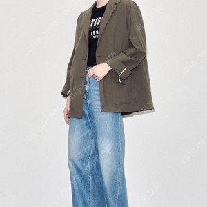 TIME 워시드 와이드 데님 팬츠