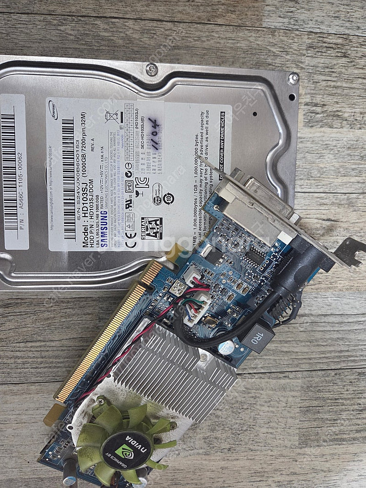 고장 부품 2개 일괄(hdd 1tb 그래픽카드)--0