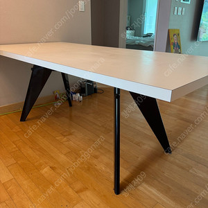 (수정) 비트라 vitra EM 테이블 Ivory/Deep black, 2000x900, HPL 장 푸르베