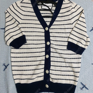 칼라거펠트 스트라이프반팔가디건55