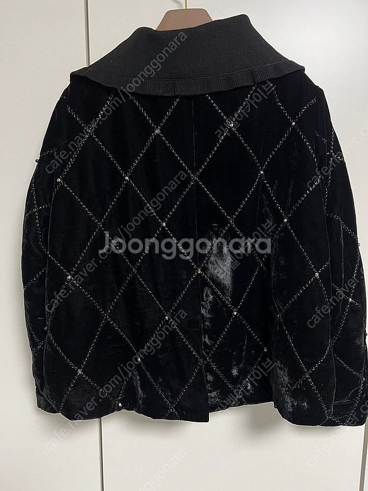 타임 아가일 벨벳 패딩 자켓 한섬(정가145만원)--4
