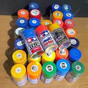 (중고품) 타미야,Mr hobby 군제,기타 라카 스프레이 페인트 캔스프레이 34개