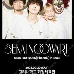 세카이노오와리 콘서트 - 스탠딩 1구역 입장 10번대