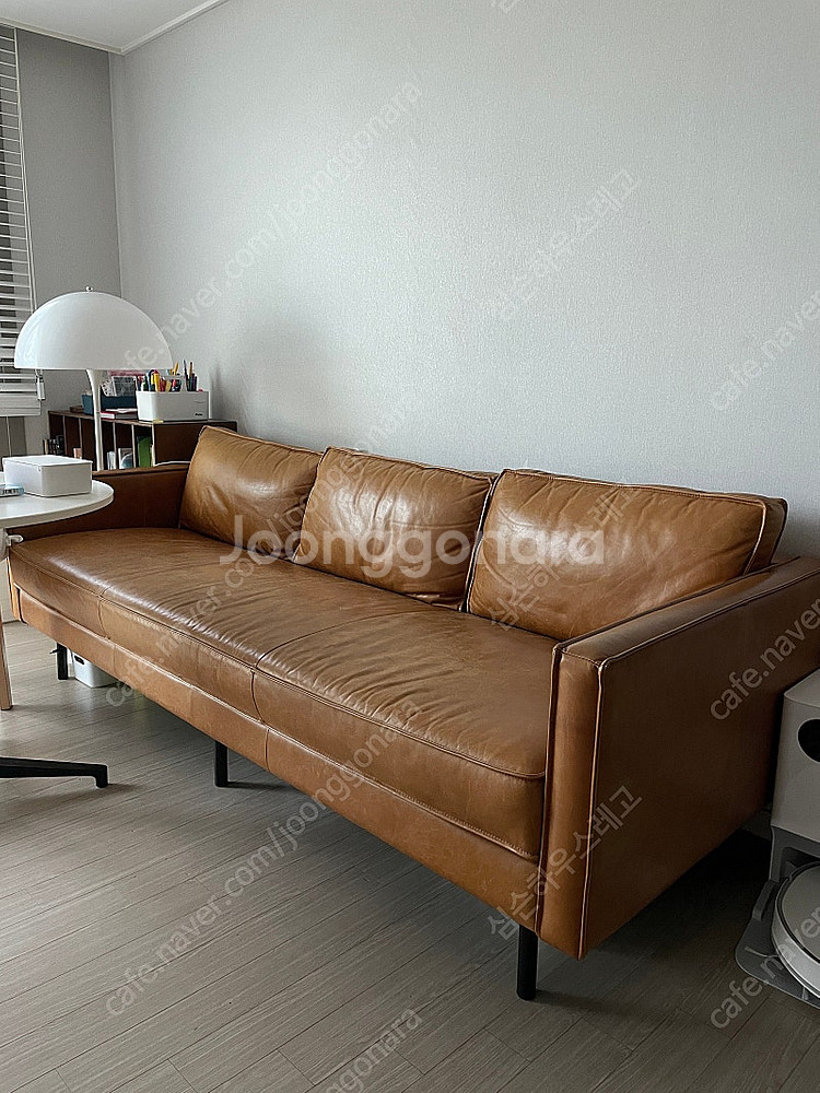 west elm axel 악셀 천연가죽 소파--1