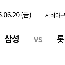 6/20 (금) 삼성vs롯데 336구역 2연석 원가양도합니다