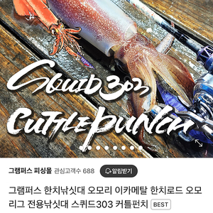 그램퍼스 오모리 이카메탈 한치로드 스퀴드303 커틀펀치 베이트모델 판매합니다.