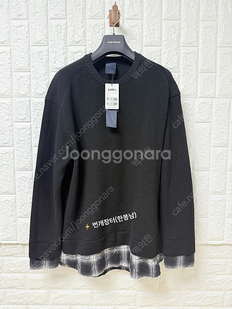 (s새상품)준지 73아가일 셔츠 니트 블랙(25ss)--0