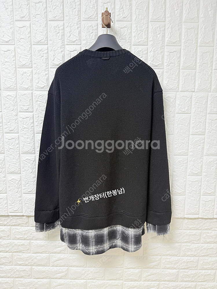 (s새상품)준지 73아가일 셔츠 니트 블랙(25ss)--1