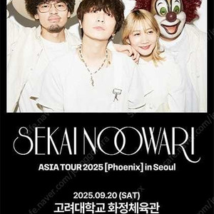 세카이노 오와리 sekai no owari 내한공연 지정석 양도