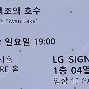 백조의 호수 6/22 일요일 19시