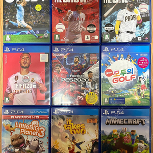 PS4 마인크래프트, PES2020, 언차티드 컬렉션, 엘든링, 용과 같이 극 2, 갓 오브 워, 킹덤하츠3, 라오어, 더쇼21, 데이즈곤, 호그와트 레거시, 스파이더맨
