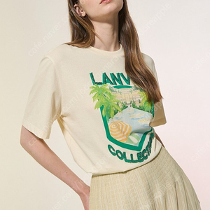 한섬 랑방 [새옷] 프린티드 비딩 티셔츠 택포20