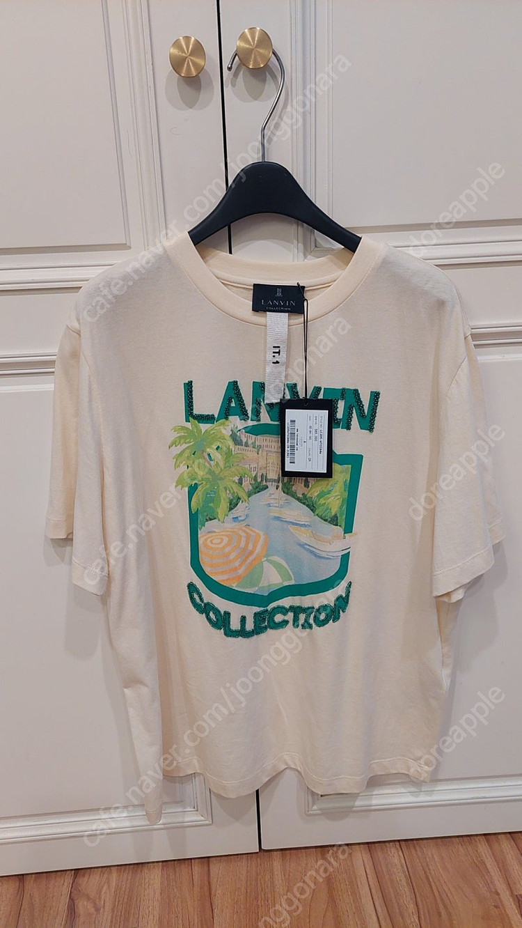 한섬 랑방 [새옷] 프린티드 비딩 티셔츠 택포20--6