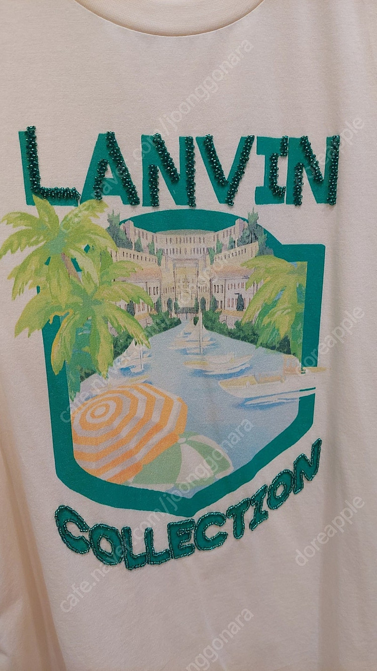 한섬 랑방 [새옷] 프린티드 비딩 티셔츠 택포20--8