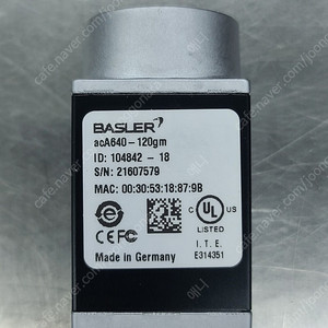 BASLER(바슬러) 산업용 카메라 acA640-120gm 팝니다.