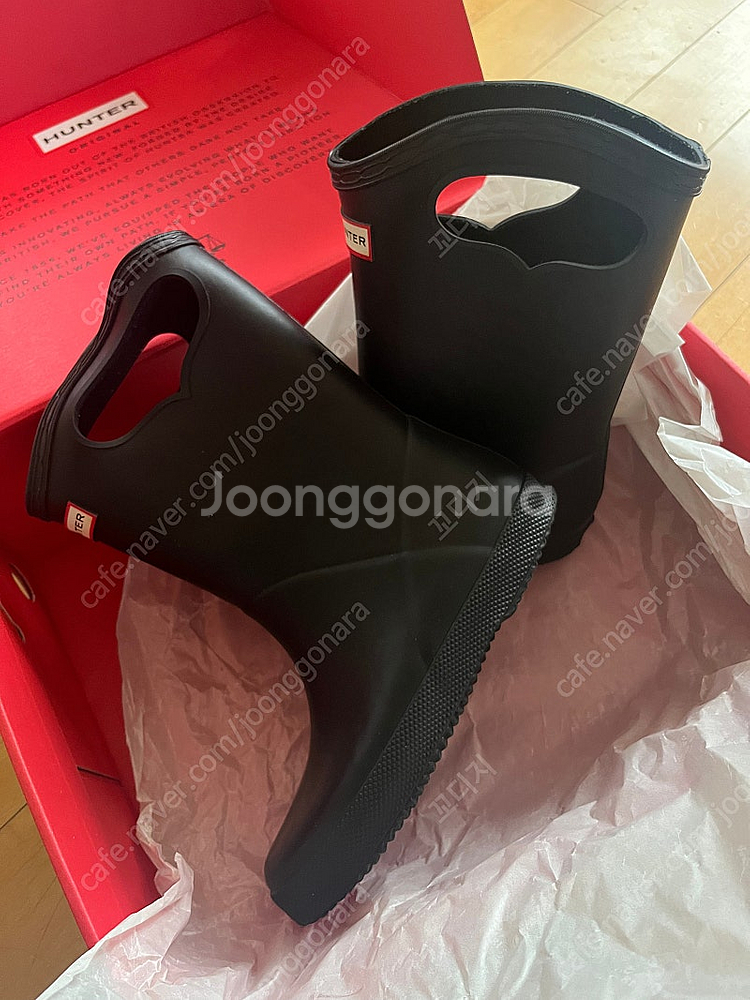 헌터 레인부츠 uk13+워머--2