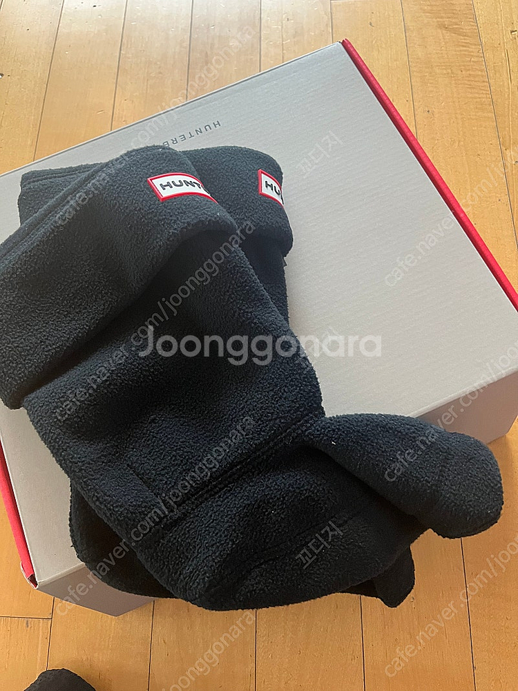 헌터 레인부츠 uk13+워머--5
