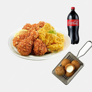 모바일 상품권) BHC 후라이드반&양념반+치즈볼+콜라1.25L