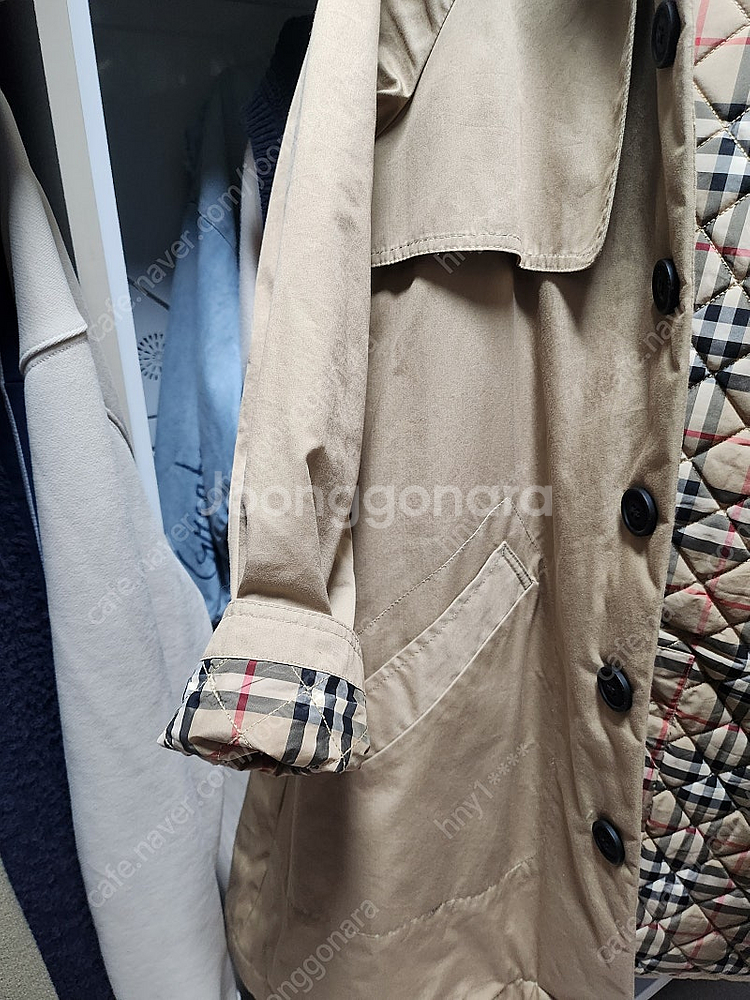 버버리 퀼팅 후트 코트12Y--3