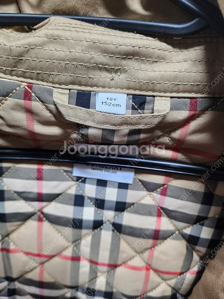 버버리 퀼팅 후트 코트12Y--5