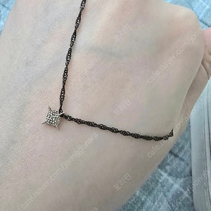 14k 블랙 별 꼬냐ㄱ목걸이 리얼화이트 펜던트