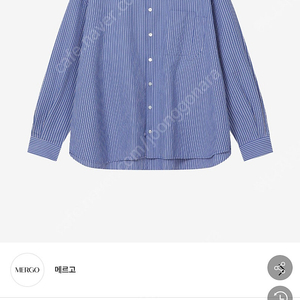 오디너리피플 메르고 깡 콜라보 스트라이프 셔츠 블루L