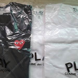 꼼데가르송 플레이 레드하트 기본 반팔티 xxl/xs