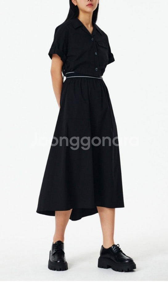 [새상품]보브(VOV) 셔츠 레이어드 밴딩 원피스(2024신상)--0