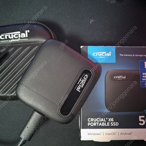 외장SSD 2종) 크루셜 X6 500Gb, 팀그룹 256GB+인클로져