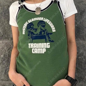 히스테릭글래머 멜빵 와플 탱크탑