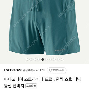 파타고니아 스트라이더 프로 5인치 트레일러닝 반바지 웨이비블루 L사이즈