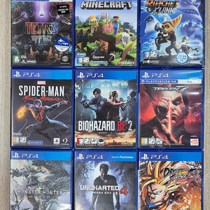 ps4 테트리스이팩트 라챗앤크랭크 마일즈모랄레스 바하 re:2 철권7 몬헌 월드 언차티드4 드래곤볼파이터즈