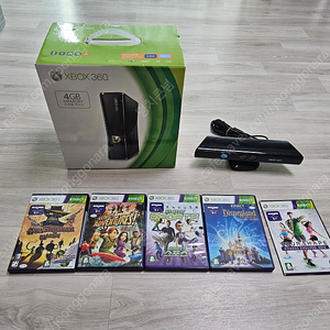 Xbox360(풀박)+추가패드+키넥트+게임5종 일괄