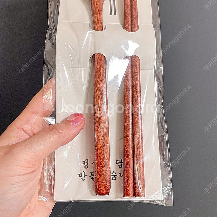 고급 옻칠 나무 숟가락 젓가락 세트 4개 일괄 새제품--6