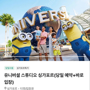 유니버셜 스튜디오 싱가포르 2매