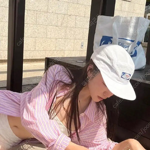 헤더먼트 H logo oversized shirts (pink stripe)