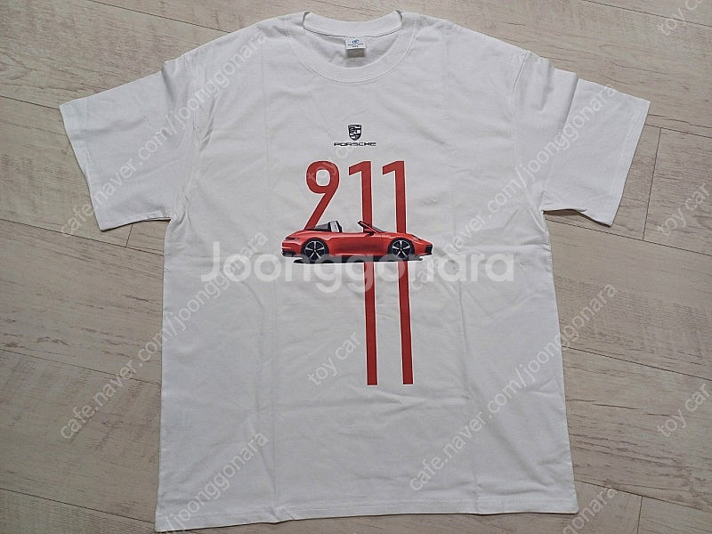 포르쉐911 그래픽 티셔츠 화이트 남여공용 미사용 새상...--0