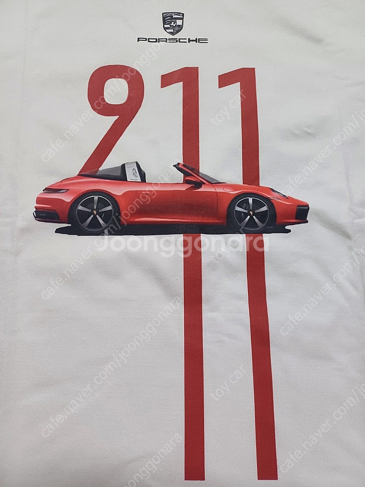 포르쉐911 그래픽 티셔츠 화이트 남여공용 미사용 새상...--1