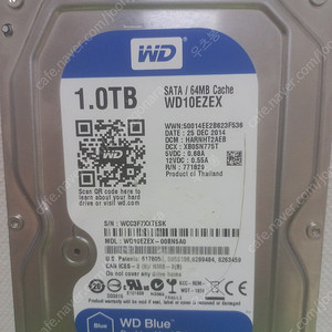WD BLUE HDD 1TB 하드디스크 팝니다