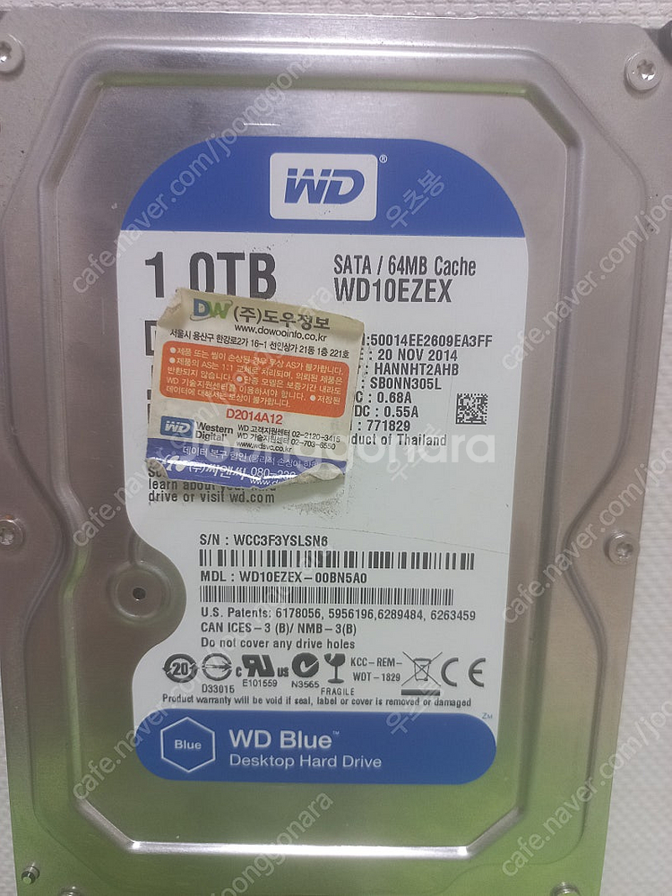 WD BLUE HDD 1TB 하드디스크 팝니다--0