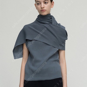 le17septembre COTTON BLEND KNIT TOP[BLUE] COTTON BLEND KNIT MUFFLER[BLUE]