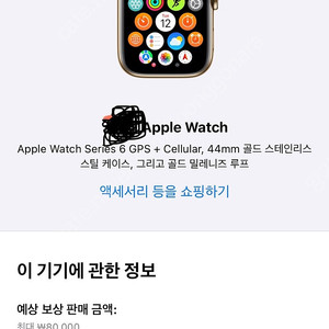 애플워치6 스테인리스 44mm+정품밀레니즈 루프 팝니다