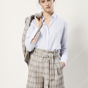 마시모뚜띠 MASSIMO DUTTI 린넨 체크 버뮤다 팬츠