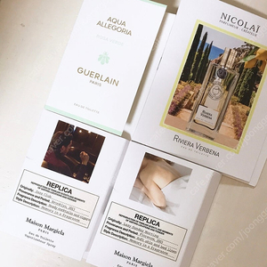 겔랑 아쿠아 로사 베르데 오 드 뚜왈렛 / 메종마르지엘라 재즈 클럽 EDT / 메종마르지엘라 레이지 선데이 모닝 EDT / 니콜라이 리비에라 버베나 오드 뚜왈렛 / 센틀리에 오드