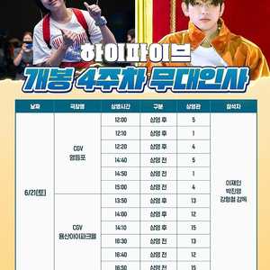 6/21 하이파이브 무대인사. B열 CGV용산