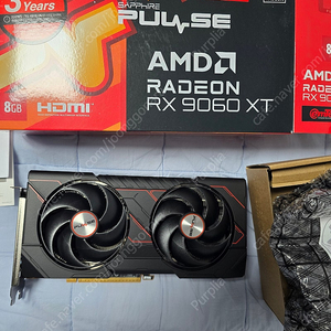 AMD 라데온 사파이어 RX 9060 XT PULSE OC D6 8GB 이엠텍 팝니다