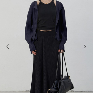 (새상품) J.Chung/ Ziggle Pleats Cardi- blouse_Night Navy